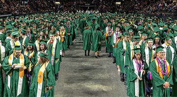 photo of  graduates at their commencement ceremony