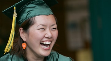photo of a  graduate smiling